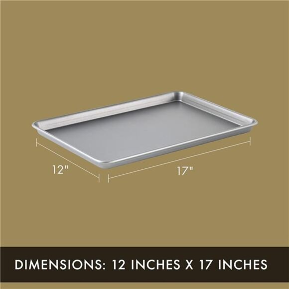 Premium Nonstick Baking Pans Set of 2, 12 x 17 inch, Silverware, Heavy Gauge - Picture 5 of 6